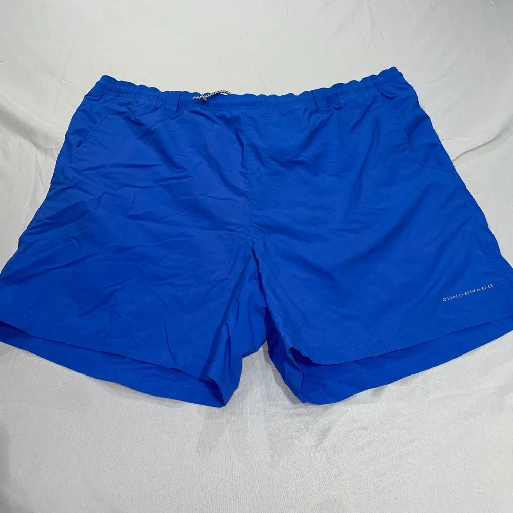 Columbia PFG Backcast III Water Shorts Mens XL Blue Omni-Shade FM4009 6in Inseam